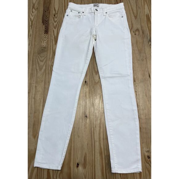 J Crew 9 inch Toothpick Jeans Womens Size 25x28 White Wash - Picture 1 of 6